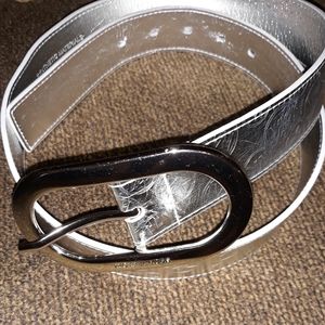 Women's Michael Kors Logo Pewter Belt